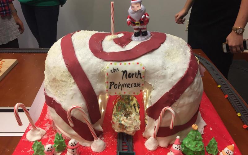 Our winning entry at the 2017 Duke Center for Genomics and Computational Biology Holiday Dessert Competition! #fourpeat #northpolymerase #whatsupreddylab